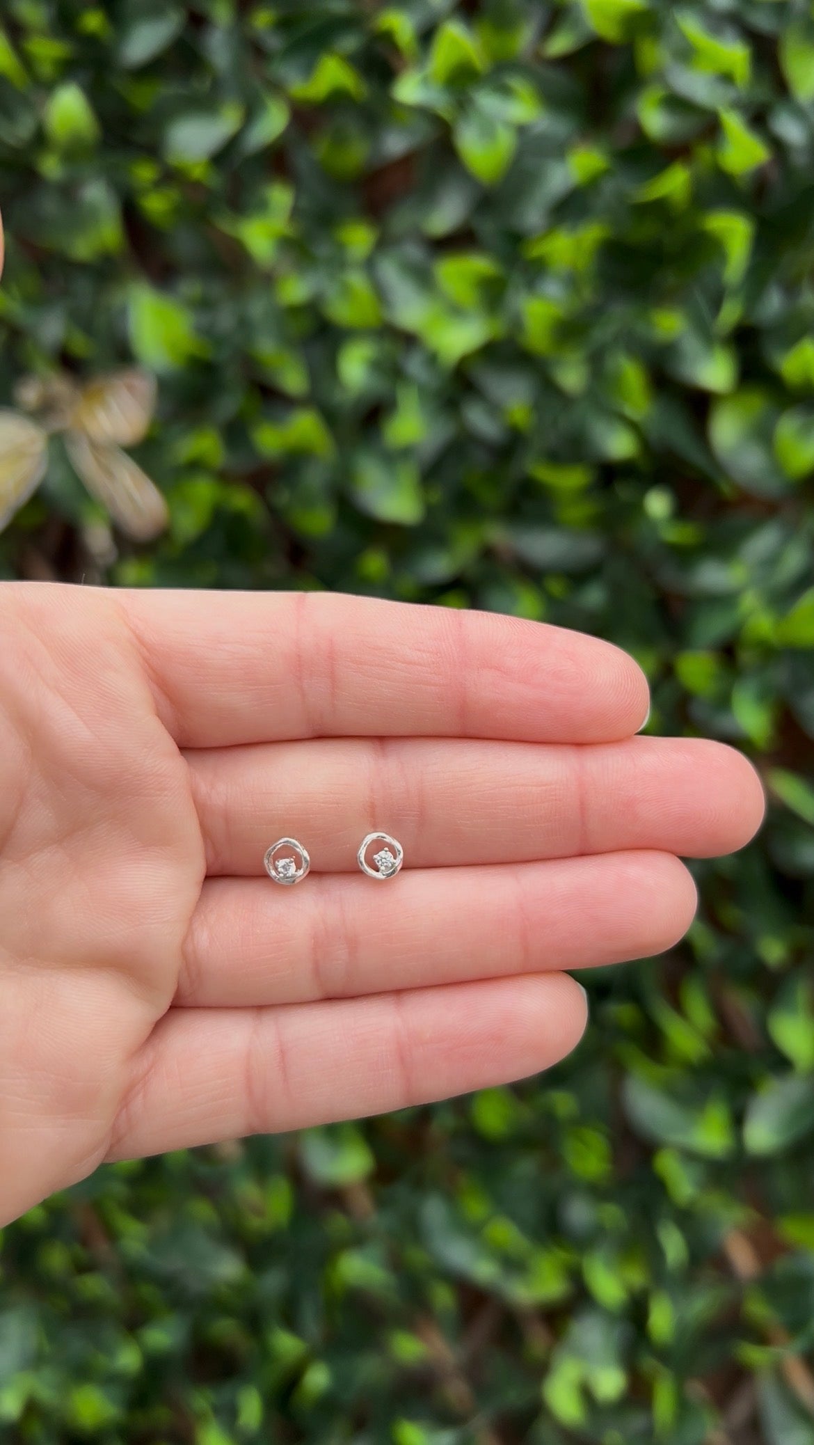 Sterling silver cz stud earrings
