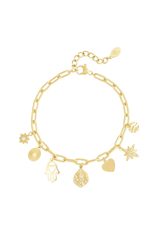 Gold charm bracelet