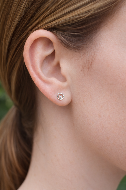 Sterling silver cz stud earrings