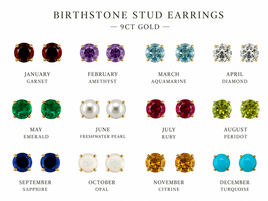 9ct Gold Birthstone Earrings