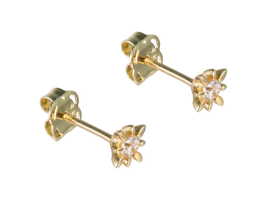 9ct Gold Celestial Stud Earrings