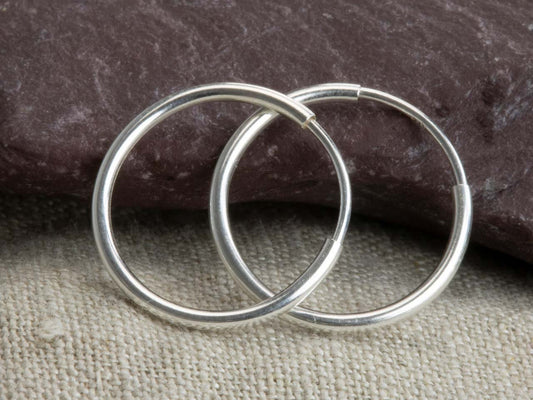 10mm Silver Endless Hoop Earrings