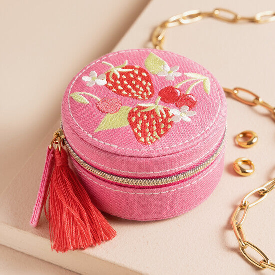 Strawberry jewellery storage travel case
